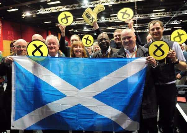 SNP supporters at the Edinburgh International COnference Centre. Pic: Lisa Ferguson