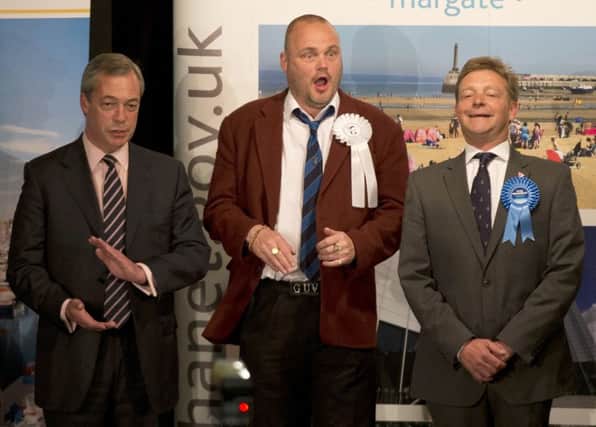 Al Murray the Pub Landlord, centre, also stood in Thanet South. Picture: PA