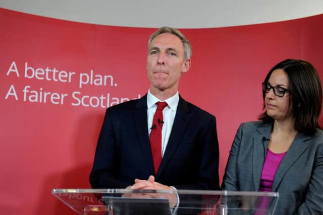 Scottish Labour leader Jim Murphy, and deputy Kezia Dugdale,  addressing the media. Picture: Hemedia