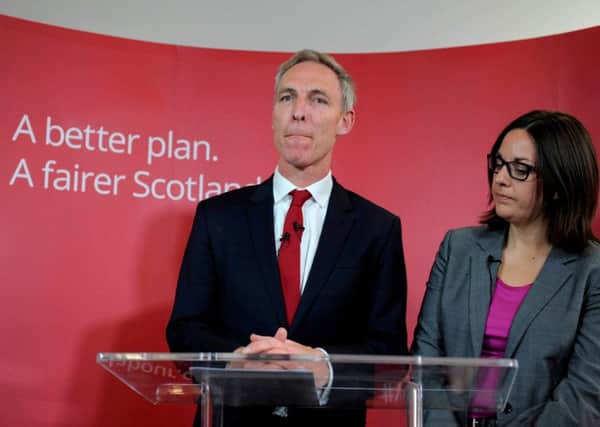 Scottish Labour leader Jim Murphy, and deputy Kezia Dugdale,  addressing the media. Picture: Hemedia