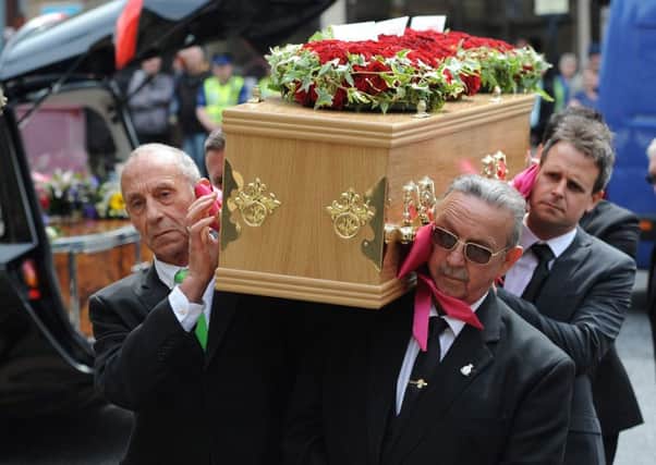 The funeral of comedian Keith Harris was held in Blackpool. Picture: SWNS