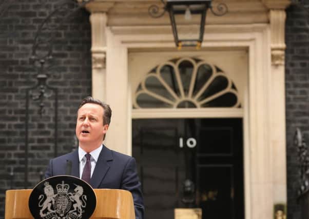 British Prime Minister David Cameron delivers his victory speech outside10 Downing Street. Picture: Getty