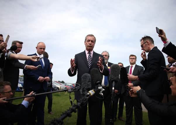 Ukip leader Nigel Farage speaks during a press conference in which he announced his resignation after failing to win the South Thanet constituency. Picture: Getty