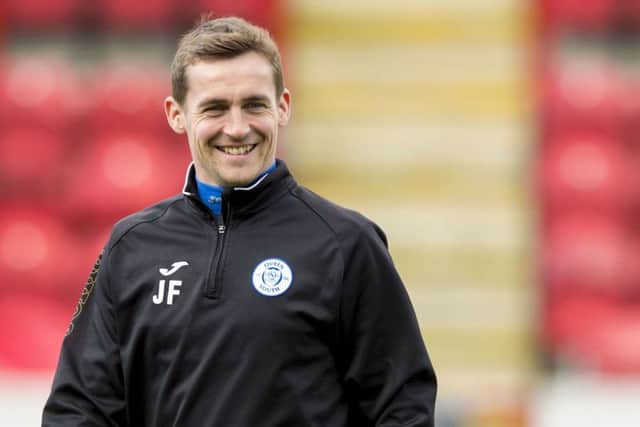 Queen of the South manager James Fowler is all smiles at training. Picture: SNS