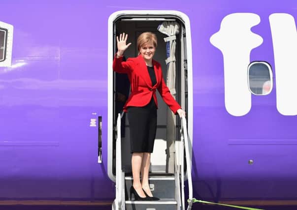 Nicola Sturgeon on her way to the 70th anniversary of VE Day commemorations in London. Picture: Getty