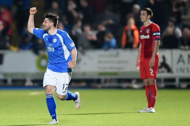 Queen of the South's Lewis Kidd celebrates a goal against Rangers in April as the Ibrox side were beaten 3-0. Picture: SNS