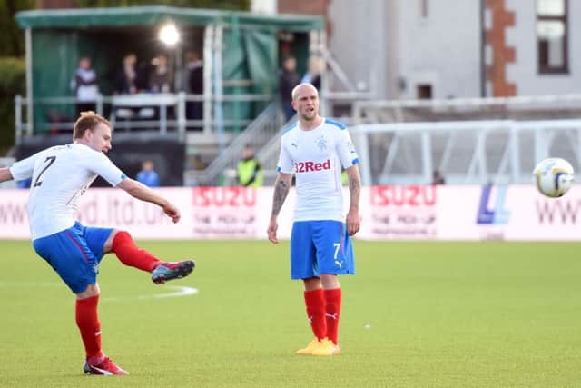 Stevie Smith gave the away side a 1-0 lead. Picture: SNS