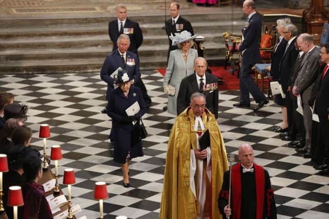 The royal family at a Service of Thanksgiving to mark the 70th anniversary of VE Day. Picture: PA
