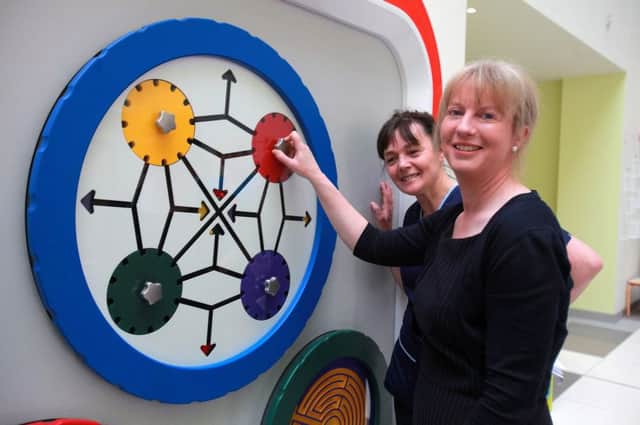 Health Secretary Shona Robison MSP visits the new South Glasgow Hospitals. Picture: SWNS