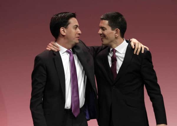 Ed Miliband, left, and David Miliband in 2010. Picture: AP