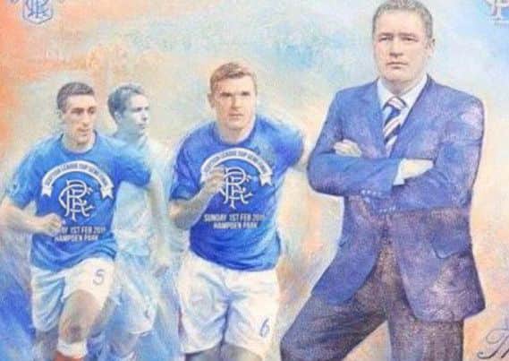 The 'new pioneers' picture that is annoying Rangers fans. Picture: TSPL