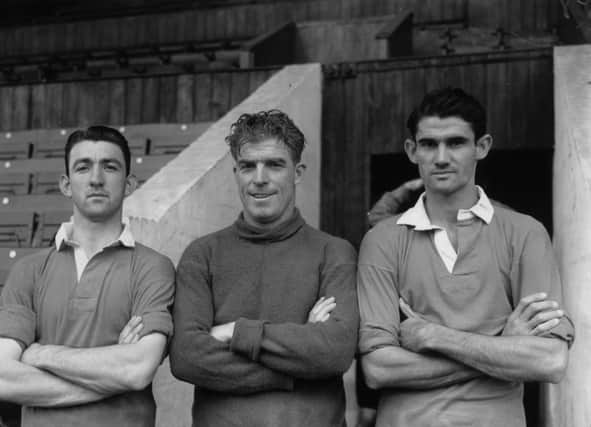 John Hewie (right), a versatile Scottish/South African footballer who made his name with Charlton Athletic, pictured in 1954. Picture: Getty Images
