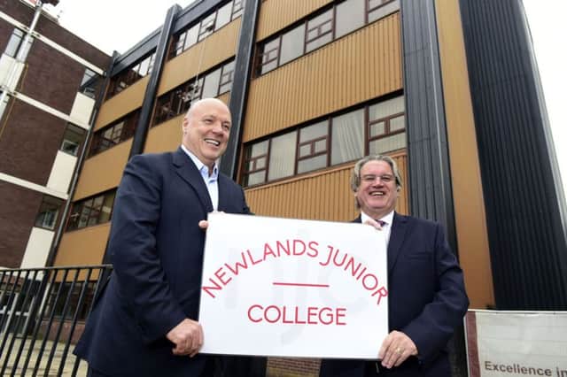 Jim McColl outside the Newlands Junior College building. Picture: Sandy Young