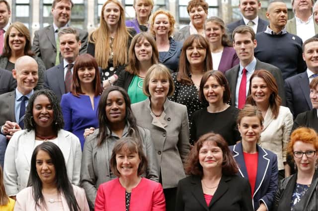 Acting Labour leader Harriet Harman, centre, with some of the party's newly-elected MPs. Picture: PA