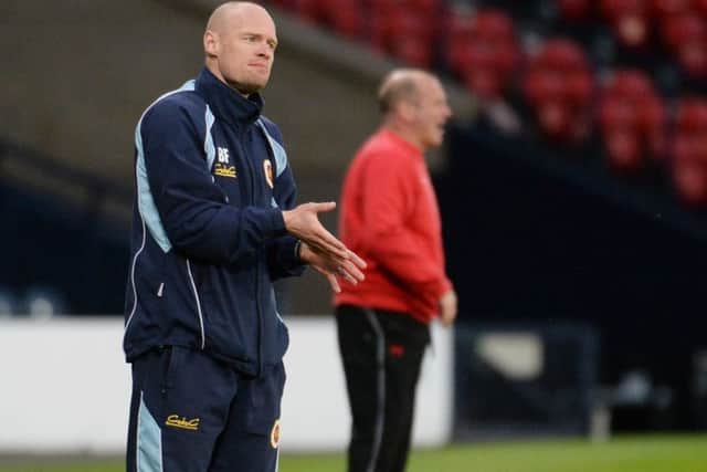 Stenhousemuir manager Brown Ferguson will look to defend a 1-0 advantage on Saturday. Picture: SNS