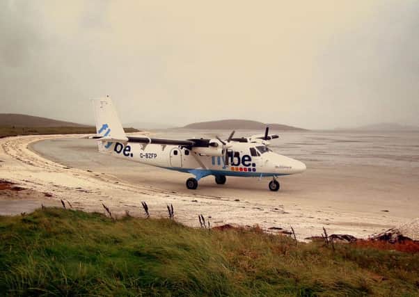 A plane on the beach runway at Barra Airport. Picture: Wikimedia/CC