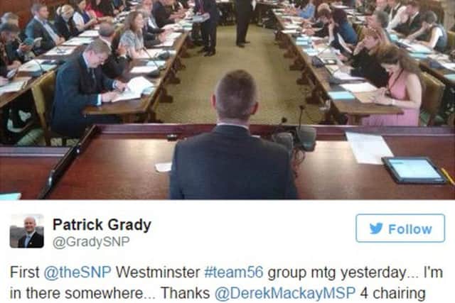 Patrick Grady tweets a picture of the first SNP group meeting. Picture: Twitter