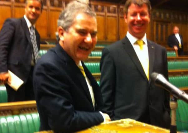 Roger Mullin MP poses at the Dispatch Box. Picture: Twitter