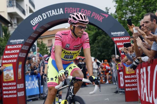 Alberto Contador arrives in the start area prior to yesterdays stage. Picture: AFP/Getty