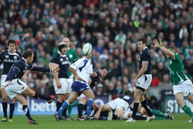 Parks drops a goal in Scotlands win over Ireland at Croke Park in 2010. Picture: Getty