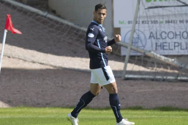 Luka Tankulic put Dundee in front just before half time. Picture: SNS