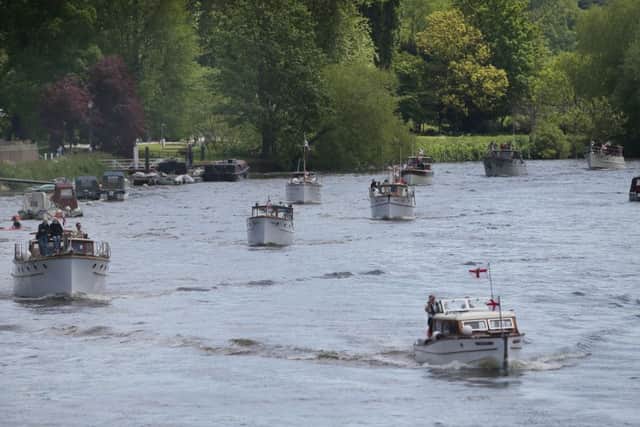 A group of 'Little Ships' sails on the River Thames at Richmond. Picture: Getty