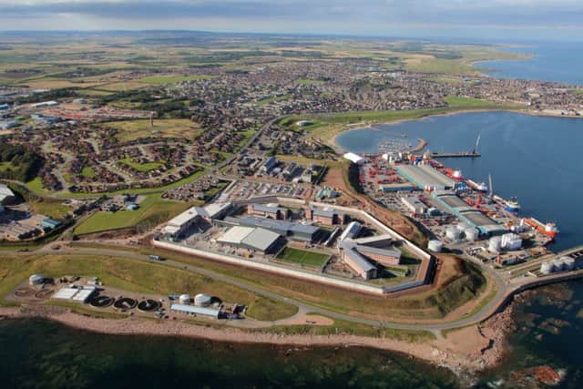 HMP Grampian from the air. It has emerged that the jail had been facing problems with recruitment and only 250 prisoners were being held in the cells. Picture: Contributed
