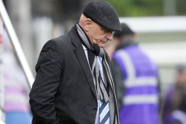 Dejection for Forfar Athletic manager Dick Campbell. Picture: SNS