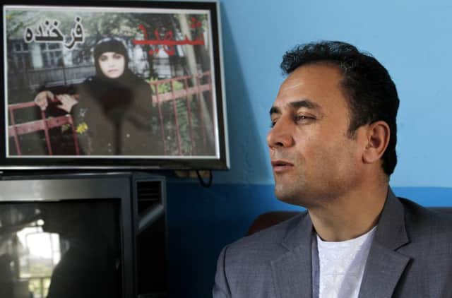 Mujibullah, brother of 27-year-old Farkhunda, who was beaten to death by a mob, speaks during an interview with The Associated Press at his residence in Kabul, Afghanistan. Picture: AP