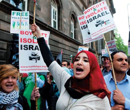 Protesters targeted shows thought to have received Israeli government funding. Picture: Lesley Martin