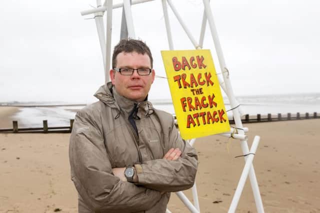 Peter McColl campaigning recently with local activists in Portobello against fracking in Edinburgh.
Picture: Malcolm McCurrach