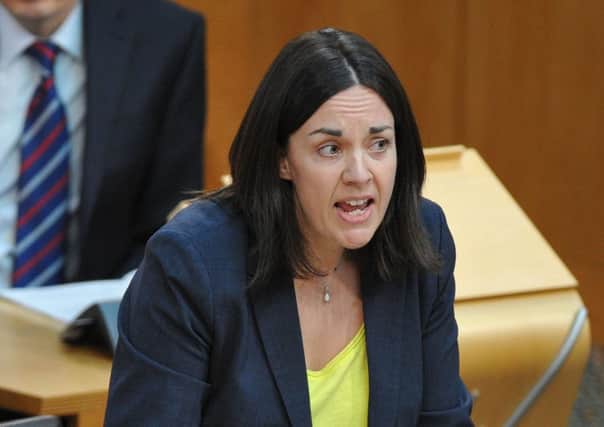 Scottish Labour deputy leader Kezia Dugdale MSP speaks during FMQs.
Picture: Ian Rutherford