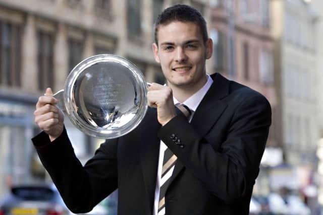 Craig Gordon with his first writers' Player of the Year award in 2006. Picture: SNS