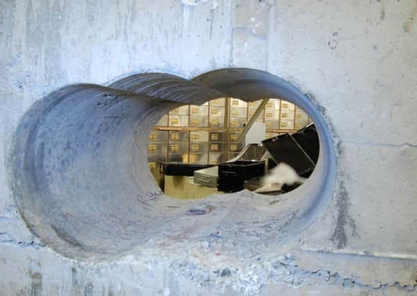 The tunnel leading into the vault at the Hatton Garden Safe Deposit company which was robbed over the Easter weekend. Picture: PA