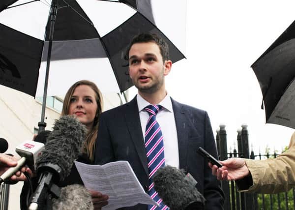 Daniel and Amy McArthur of Ashers Baking Company, outside Belfast County Court. Picture: PA
