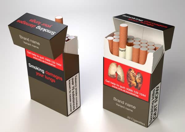 How the plain packaging on cigarettes might look. 20 of the 38 MPs involved voted against the plans. Picture: Contributed