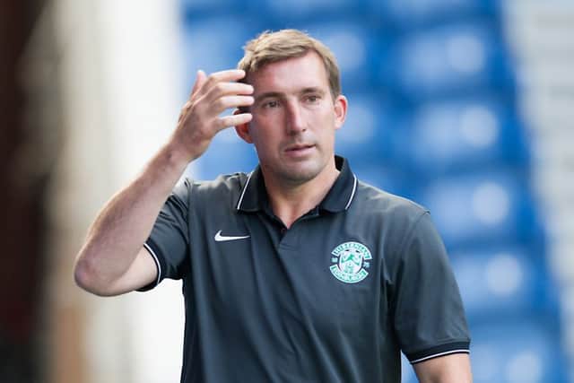 Alan Stubbs was terse when asked if Hibs had lost their never at Ibrox on Wednesday.  Picture: John Devlin