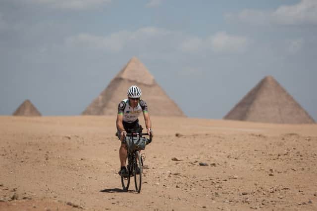 Scottish adventurer Mark Beaumon, who has completed a rare hat-trick by becoming the fastest rider to cycle the 6,750-mile length of Africa. Picture: Jeremy Sutton-Hibbert/PA