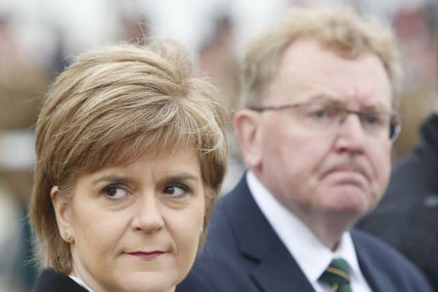 Sturgeon with David Mundell, who today presented the new Scottish devolution powers bill to parliament. Picture: PA