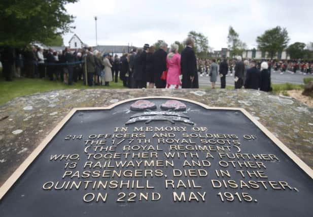 A memorial plaque at Gretna Old Parish Church, Gretna Green where a special service has been held to commemorate the 100th anniversary of the Quintinshill rail crash. Picture: PA
