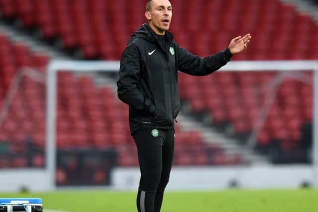Scott Brown gives out instructions from the touchline during Celtic under-20s SFA Youth Cup win on Thursday.Picture: SNS