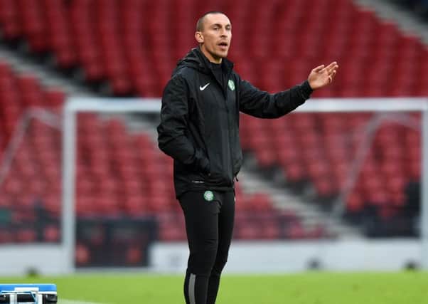 Scott Brown gives out instructions from the touchline during Celtic under-20s SFA Youth Cup win on Thursday.Picture: SNS