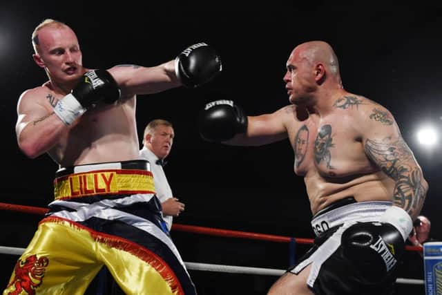 Gary Cornish avoids a right hook from Hungarian champion Zoltan Csala. Picture: SNS