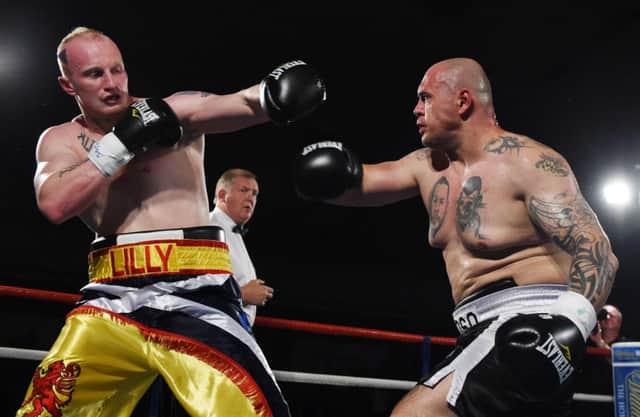 Gary Cornish avoids a right hook from Hungarian champion Zoltan Csala. Picture: SNS