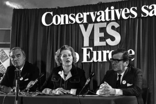 Margaret Thatcher was a leading Yes campaigner in the 1975 referendum. Picture: Getty