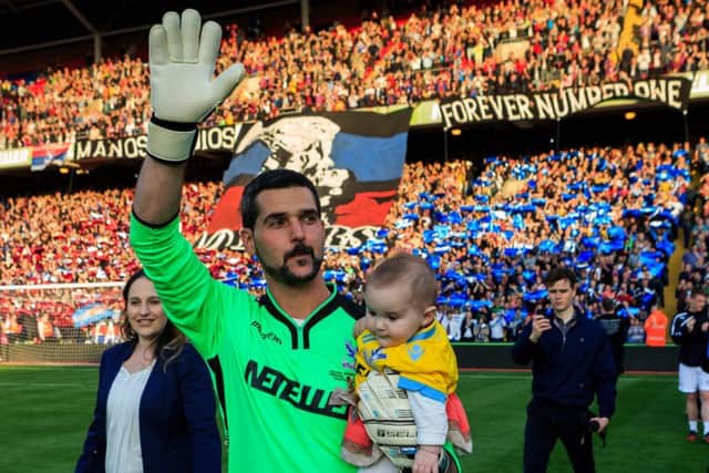 Julian Speroni walks out for his testimonial at Selhurst Park. Picture: PA