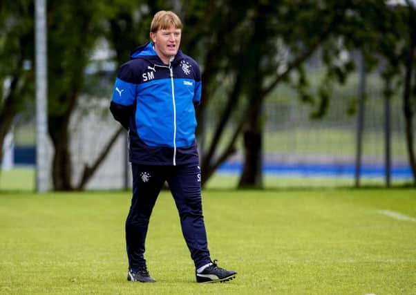 Rangers manager Stuart McCall supervises his squad in training. Picture: SNS