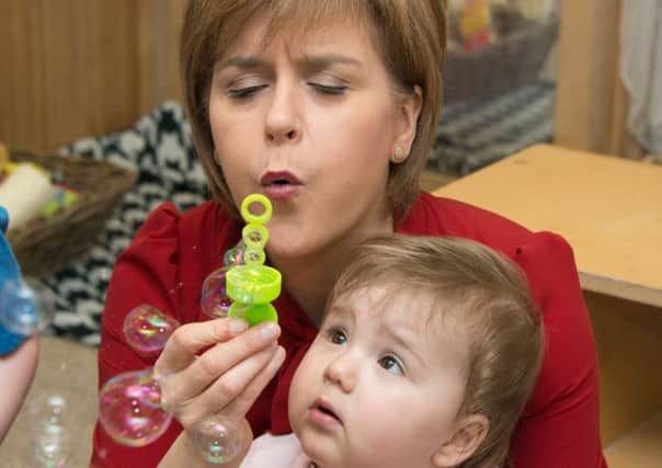 Claims of Nicola Sturgeons Scottish Government that 98.5% of children have a free nursery place have been poohpoohed. Picture: Andrew OBrien