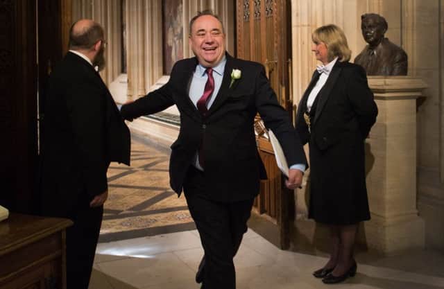 SNP's Alex Salmond arrives for the state opening of Parliament in the House of Lords at the Palace of Westminster in London. Picture: PA
