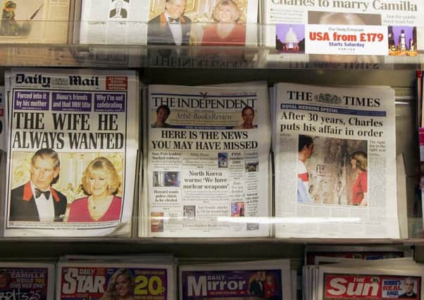 Newspapers displayed at a newsagents on February 22, 2005. Picture: Getty